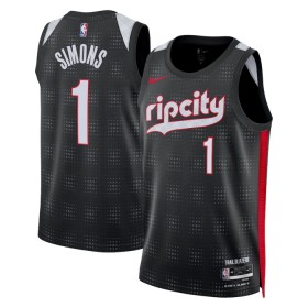 Camiseta Hombre Portland Trail Blazers Anfernee Simons 2024-25 Nike City Edition Negro Swingman